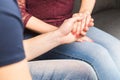 Couple holding hands. Proposal, trust, mutual respect.