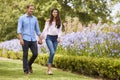 Couple Holding Hands On Romantic Walk In Park Together Royalty Free Stock Photo