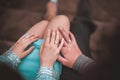 Couple holding hands together no face Royalty Free Stock Photo