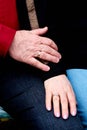 Couple holding hands in wedding rings love Royalty Free Stock Photo