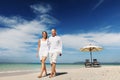 Couple Honeymoon Love Togetherness Summer Beach Concept Royalty Free Stock Photo