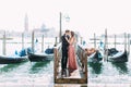 Couple on a honeymoon in Venice Royalty Free Stock Photo