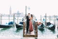 Couple on a honeymoon in Venice Royalty Free Stock Photo