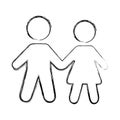 Couple human figure silhouette icon