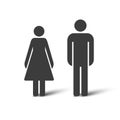 Couple icon, man and woman simple sign. Stick figure simple icons. Vector illustration Royalty Free Stock Photo