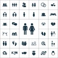 Couple icons universal set for web