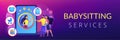 Babysitting services concept banner header