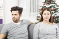 Couple is irritated of christmas Royalty Free Stock Photo