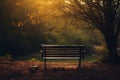 A couple on an isolated bench, lost in moody natures embrace Royalty Free Stock Photo