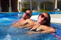 Couple in jacuzzi Royalty Free Stock Photo