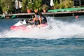 Couple on a jet ski Royalty Free Stock Photo