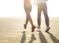 Couple jogging outside. Close up Royalty Free Stock Photo