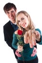 Couple just got engaged Royalty Free Stock Photo