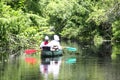 Couple kayaking in a river