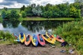 Couple kayaking together in mangrove river. Royalty Free Stock Photo