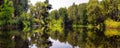 Couple kayaking together in river. Tourists kayakers touring the river