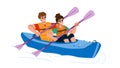 couple kayaking vector Royalty Free Stock Photo