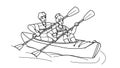 couple kayaking vector