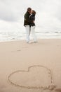 Couple kissing on beach Royalty Free Stock Photo