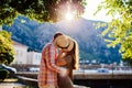 Couple Kissing Behind Hat Royalty Free Stock Photo