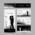 Couple kissing, business cards for your design Royalty Free Stock Photo