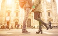 Couple kissing in Duomo square, Milan