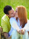 Couple kissing outdoor Royalty Free Stock Photo