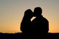 Couple Kissing Silhouette Royalty Free Stock Photo