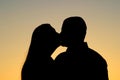 Couple Kissing Silhouette Royalty Free Stock Photo