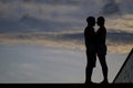 Couple kissing silhouette Royalty Free Stock Photo