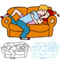 Couple Kissing on the Sofa