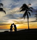 Couple kissing at sunset Royalty Free Stock Photo