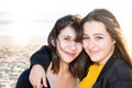 couple lesbian girls women on sunny day at beach s