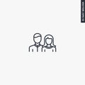 Couple, linear style sign for mobile concept and web design