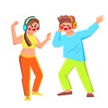 couple listening to music vector