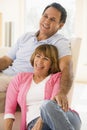 Couple in living room smiling