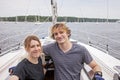 Couple living on a sailboat Royalty Free Stock Photo