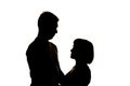 Couple look at each other- Silhouette