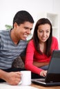 Couple Looking at Laptop Royalty Free Stock Photo