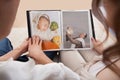 Couple looking at photo album Royalty Free Stock Photo