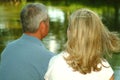 Couple Looking at Pond Royalty Free Stock Photo