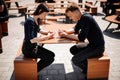 Couple looking at their smart-phones Royalty Free Stock Photo