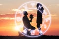 Couple Love And Astrology. Zodiac Horoscope