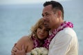 Couple in love on the beach in Hawaii