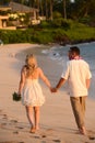 Couple in love on the beach in Hawaii