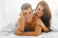 Couple in love in bed Royalty Free Stock Photo
