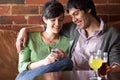 Couple in love in Cafe Royalty Free Stock Photo