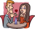 Couple in love cartoon illustration