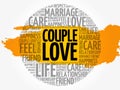 Couple love circle word cloud Royalty Free Stock Photo
