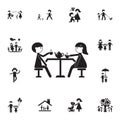 couple in love with a cup of tea icon. Detailed set of Family icons. Premium quality graphic design sign. One of the collection ic Royalty Free Stock Photo